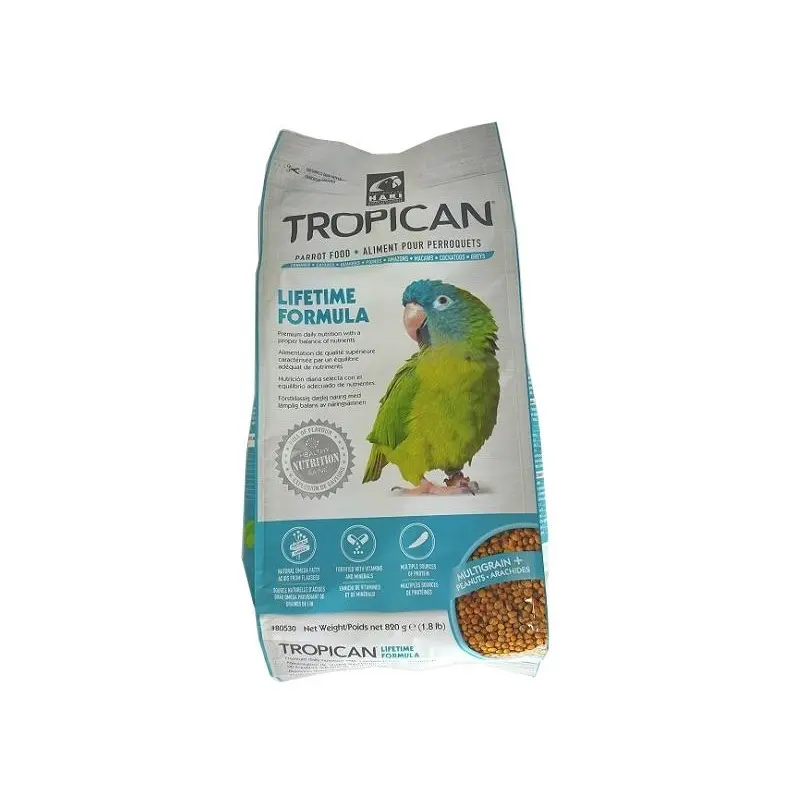 Living World Tropican Lifetime Granules And Sticks Parrot Food - Granules Dry - Bag 820G