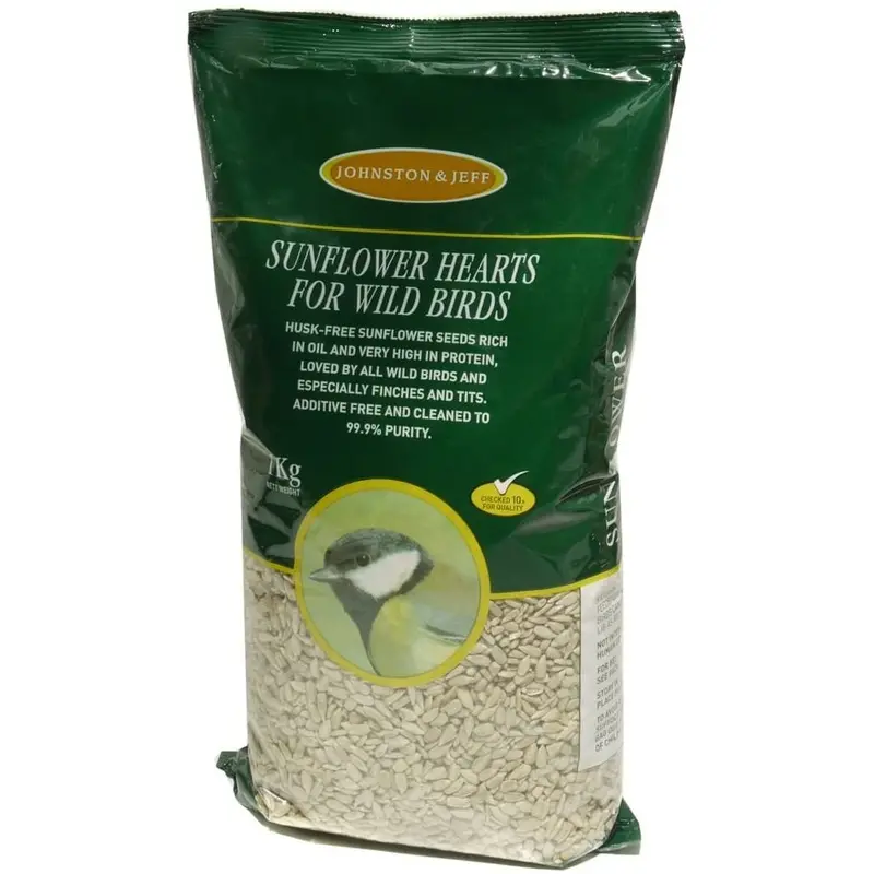 Johnston And Jeff Sunflower Hearts Bird Food - Black/Blue 1Kg