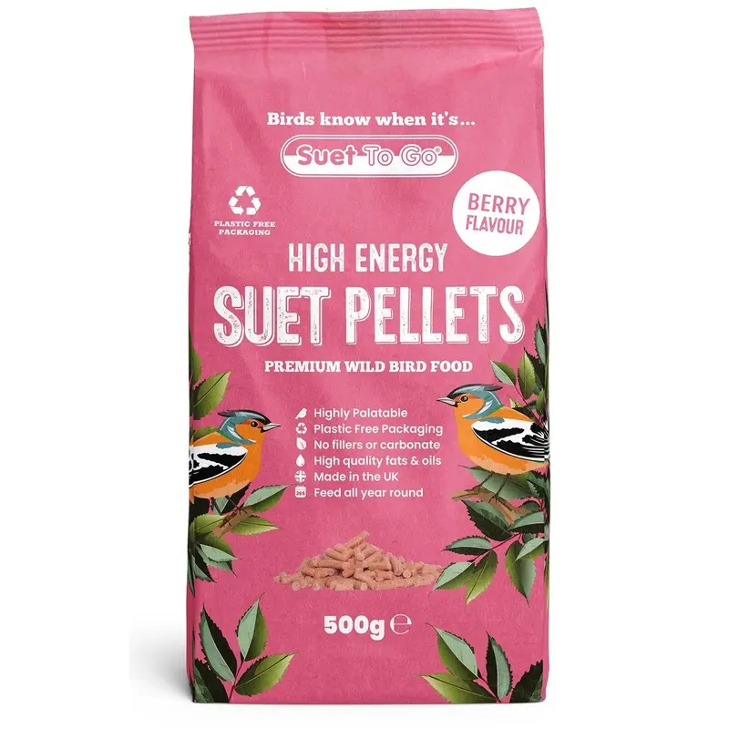 Unipet International Suet To Go Pellets Wild Bird Food - Berry - Blue 500G