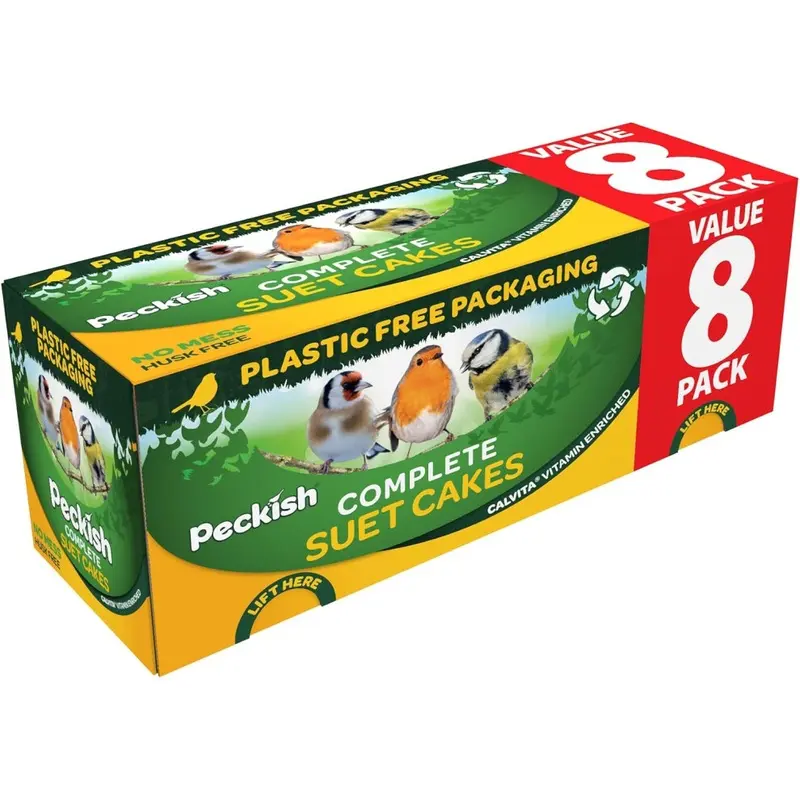New Peckish Complete Seed And Nut Suet Cakes Pack Box Bird Food Size 8