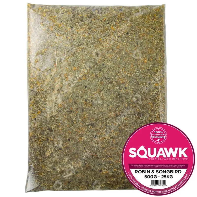 Squawk Robin & Songbird Food - Protein Rich Wild Bird Seed Mix For Garden Birds
