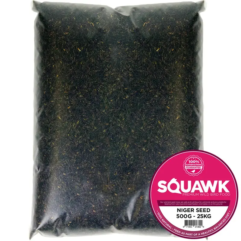 Squawk Niger Seeds - Quality Wild Bird Feed High Energy Garden Finch Food Small