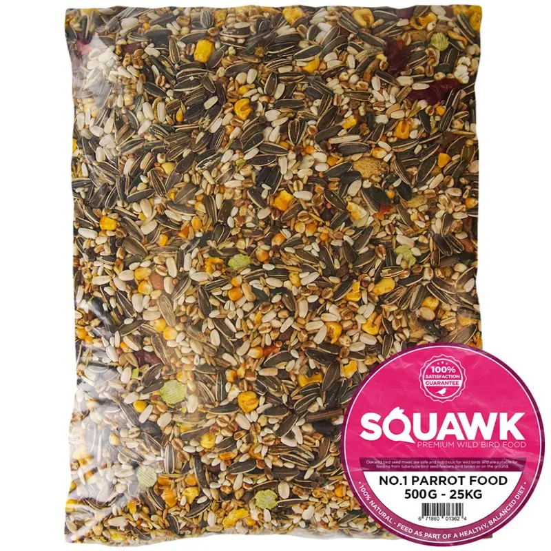 Squawk White Premium Parrot Food - High Energy Nutritious Bird Nuts Seeds Oats Feed