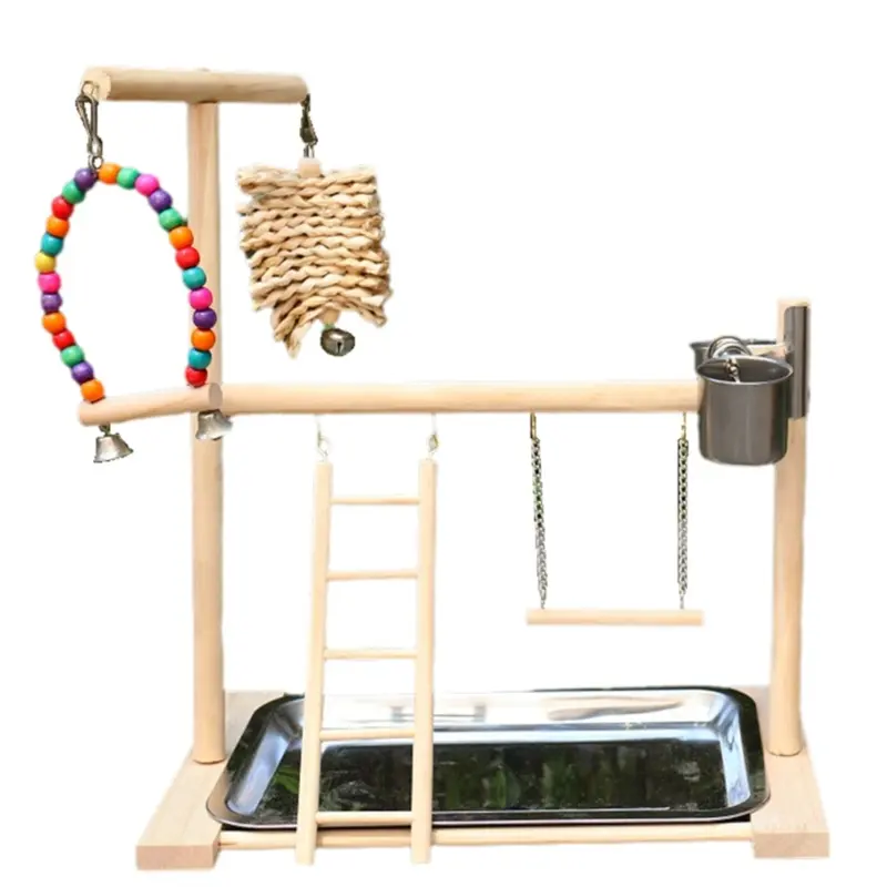 Jojomino And Parrot Wooden Racks Play Fitness Areas Are Designed For Parrots Small