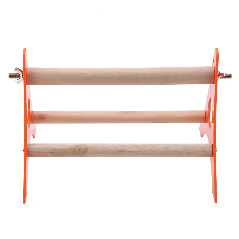Orange Wooden Tripod Toys Table Toy Portable Outboard Tripod Toy For Parrot Big Size