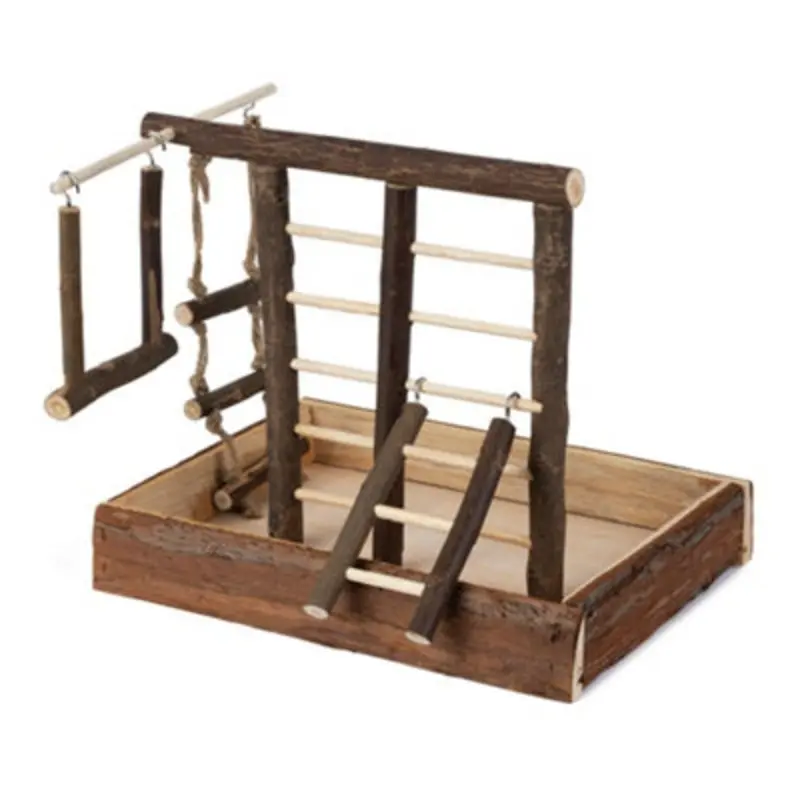Petlicity Wooden Bird Activity Playground, Perfect For Small Birds
