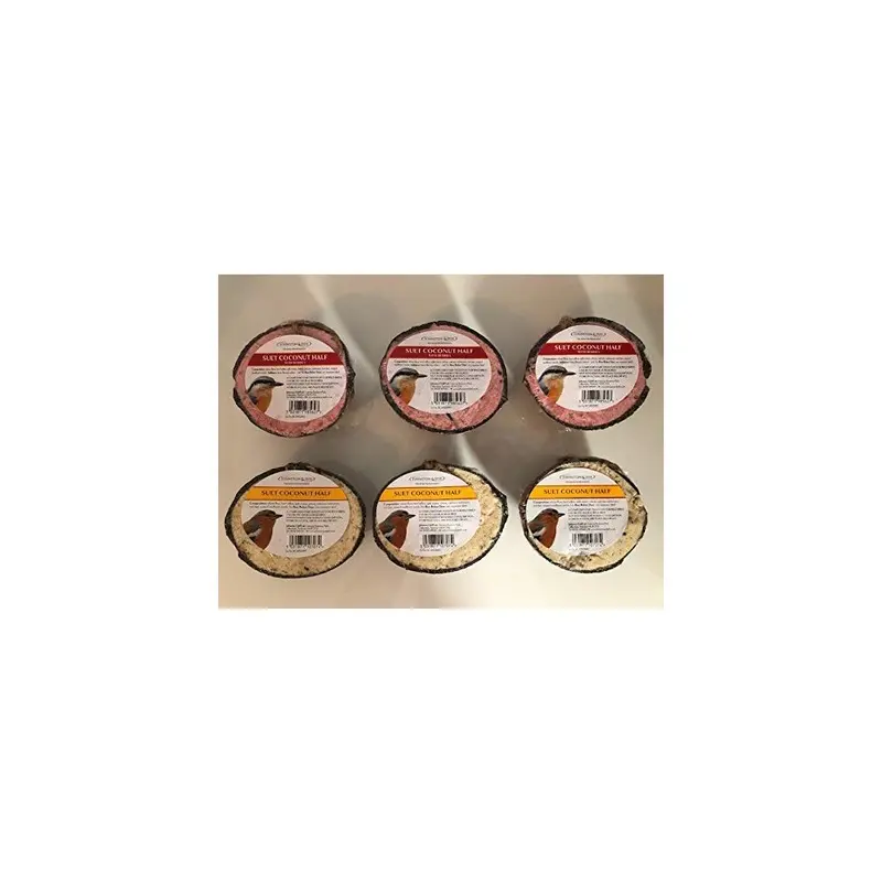Surrey Feed Suet Filled Half Coconuts For Wild Birds - Mixed Pack Of Size 6