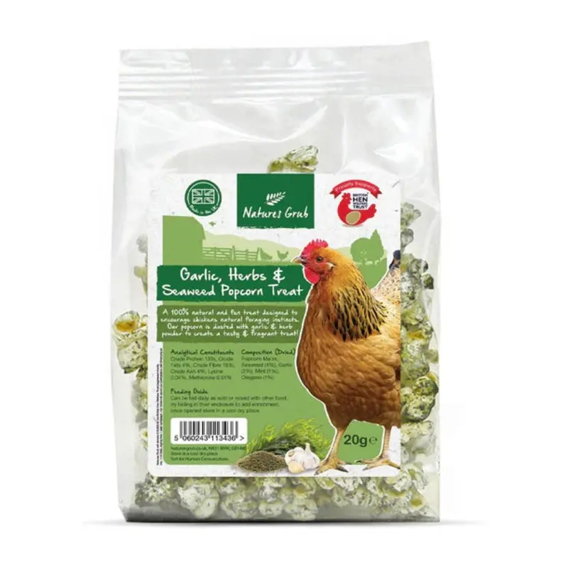 Natures Grub Garlic, Herb & Seaweed Popcorn - : 20G