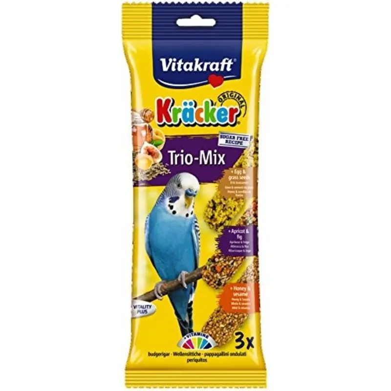 Vitakraft Budgie/Parakeet Bird Treats - Honey, Egg, Grass Sticks - Sticks Size 3