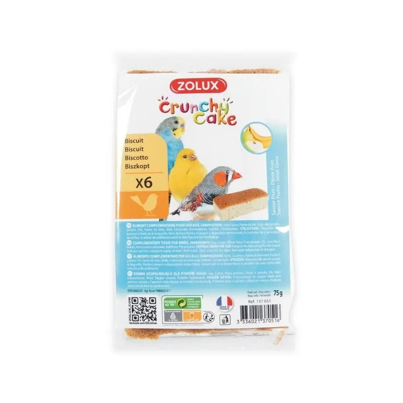 Zolux Crunchy Cake Flavor Fruit Biscuits For Birds (6 Pcs) Size 6