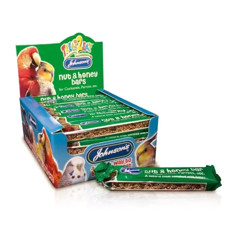 JOHNSONS COCKATIEL AND PARROT NUT AND HONEY BAR 50G. HANGER - TREAT - FUN