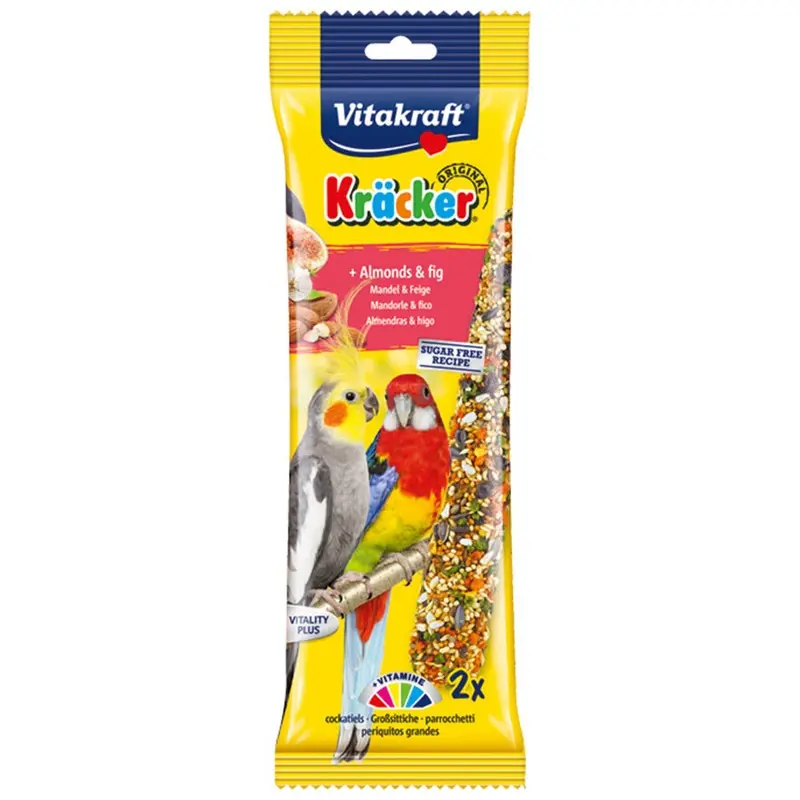 Vitakraft Kracker Original Almond And Fig Cockatiel Treat Sticks 2 Pack 180G