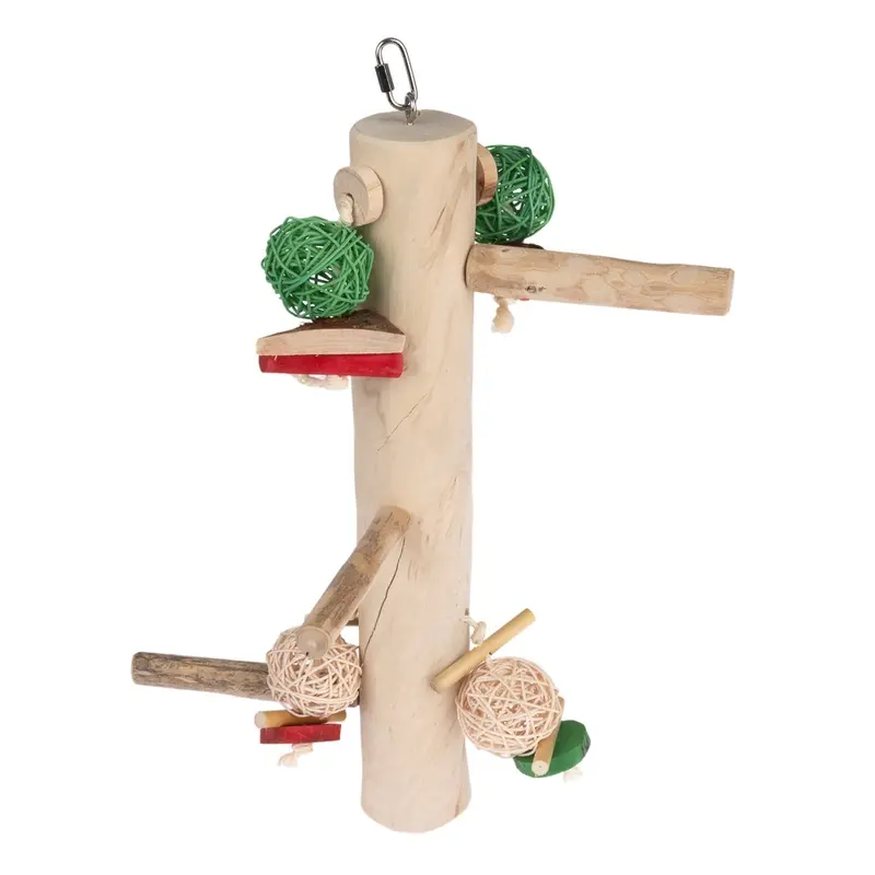 Tiaki Xl Java Wood Perch Station Swing - 51 X 25 X 19Cm (L X W X H)
