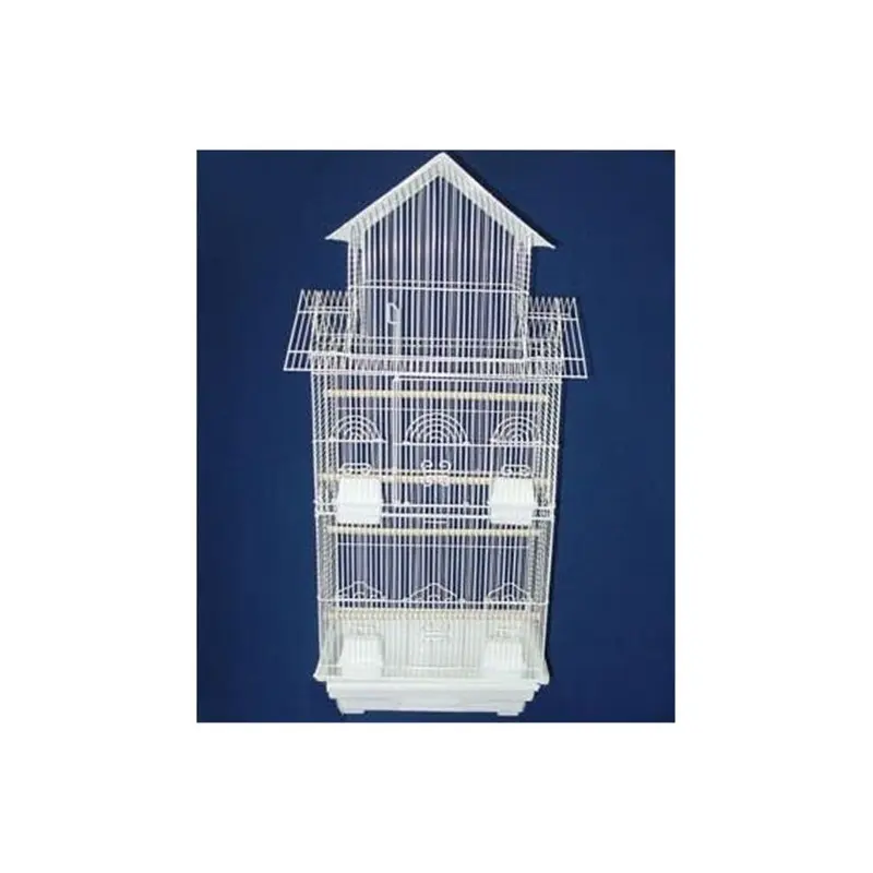 Peticare White Tall Pagoda Top Bird Cage In Small