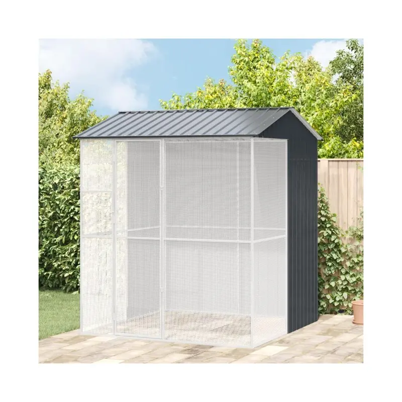 Anthracite (, 215 X 210 X 247 Cm) Vidaxl Bird Aviary 215X210x247 Cm Steel