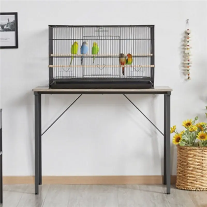 Yaheetech Bird Cage Flight Cage Extra Space W/ Slide-Out Tray And Wood Perches Black