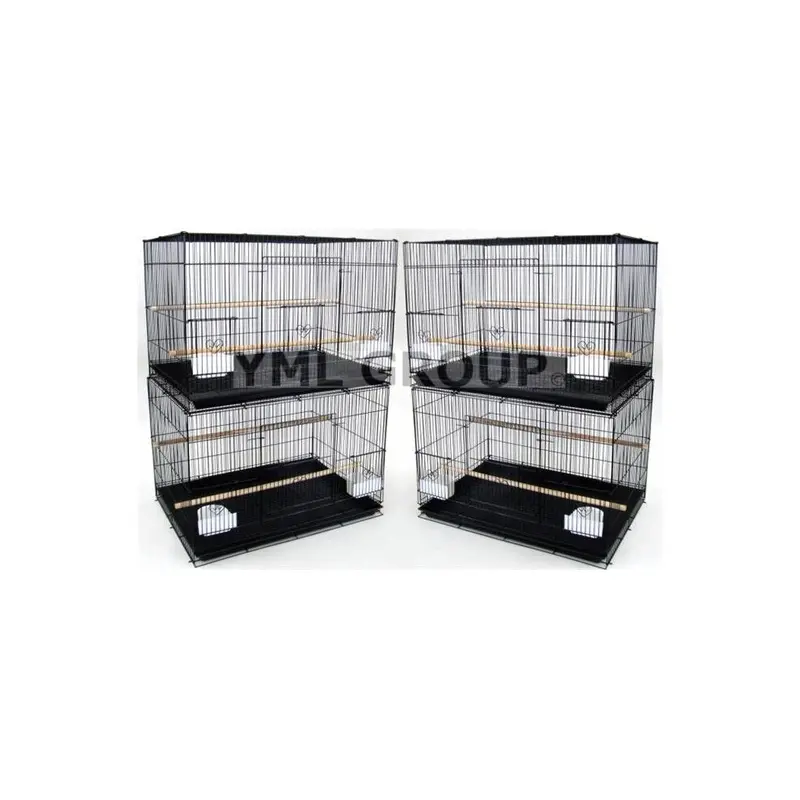 Yml Black Lot Of 4, .5 In. Bar Spacing Breeding Cages In Small