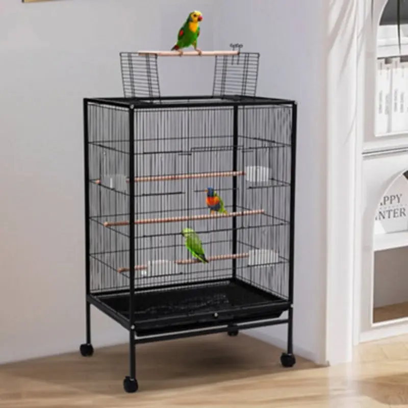 Thehotsale Open Play Top Metal Pet Bird Cage With Casters 45Cm W X 63.5Cm D X 94Cm H
