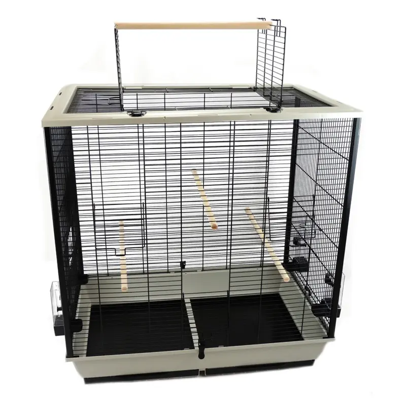 Little-Friends Grey Bird Cage For Cockatiel Budgie Perches Feeders - The Waldorf