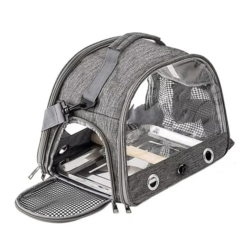 Merkloos Bird Carrier Backpack For Parrot, Portable Animal Travel Cage B Small