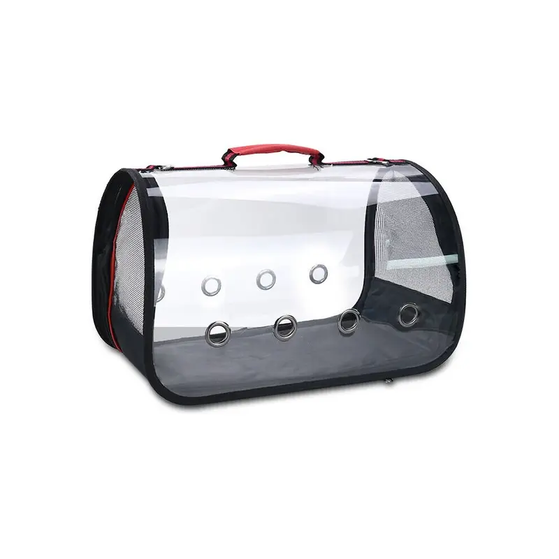 Lightweight Bird Carrier, Transparent Breathable PVC Bird Travel Cage Parrot Handbag,