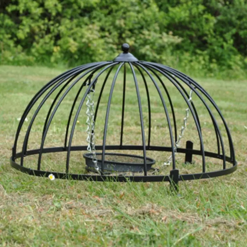 Selections Metal Ground Bird Feeder Haven Cage Black