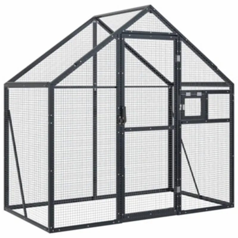 Vidaxl Anthracite Aviary 179X100x185 Cm Aluminium Small