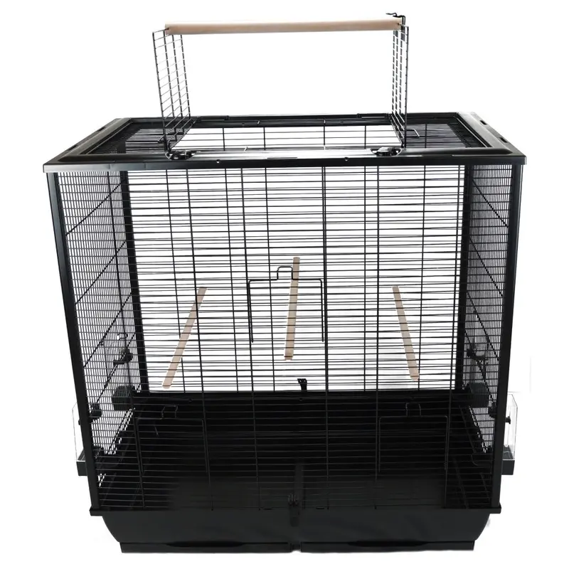 Little-Friends Black Bird Cage For Cockatiel Budgie Perches Feeders - The Waldorf