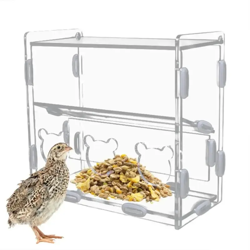 Markenlos Parrot Feeder Box Acrylic Feeding Container