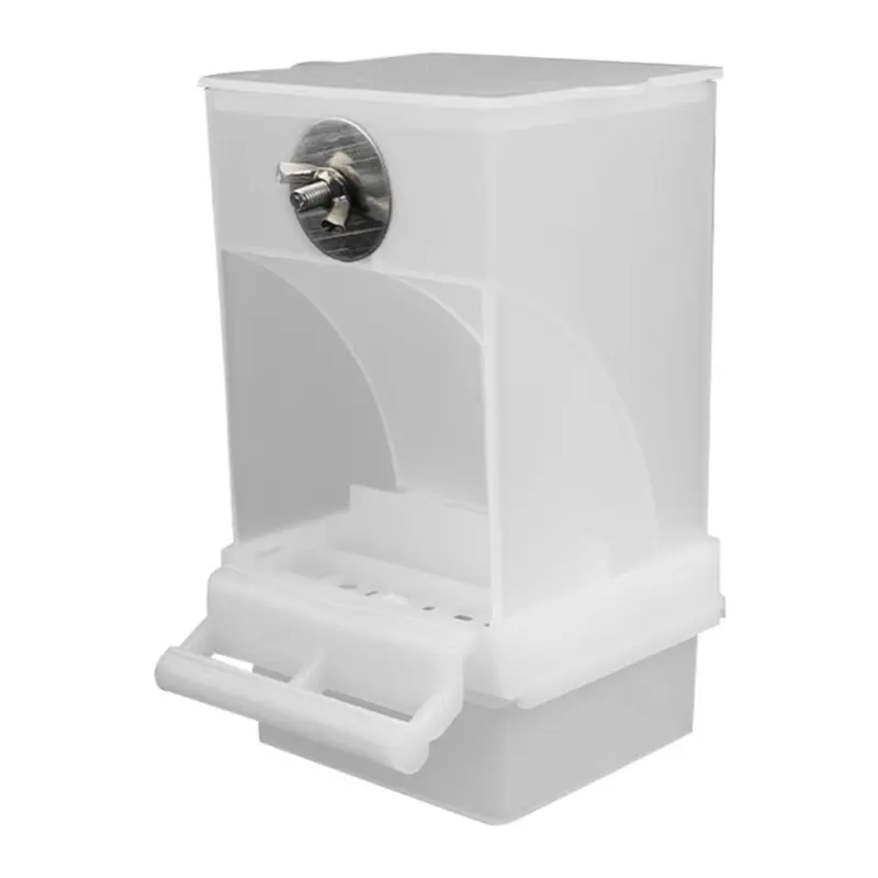 Sem Marca White Bird Feeders Automatic Parrot Feeder Drinker Seed Food