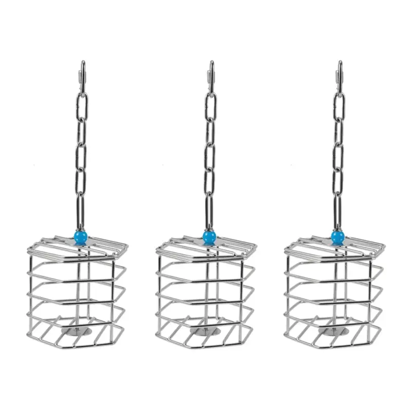 Pet Bird Parrot Squirrel Stainless Steel Hanging Cage Foraging Toys