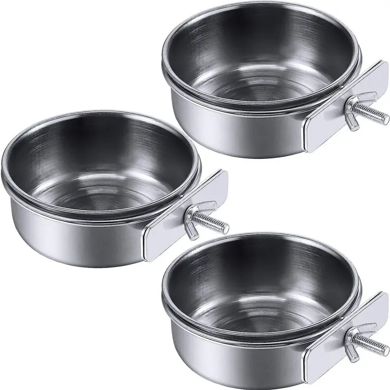 Yadong Piece Stainless Steel Parrot Feeding Cup Feeder (S) Size 3