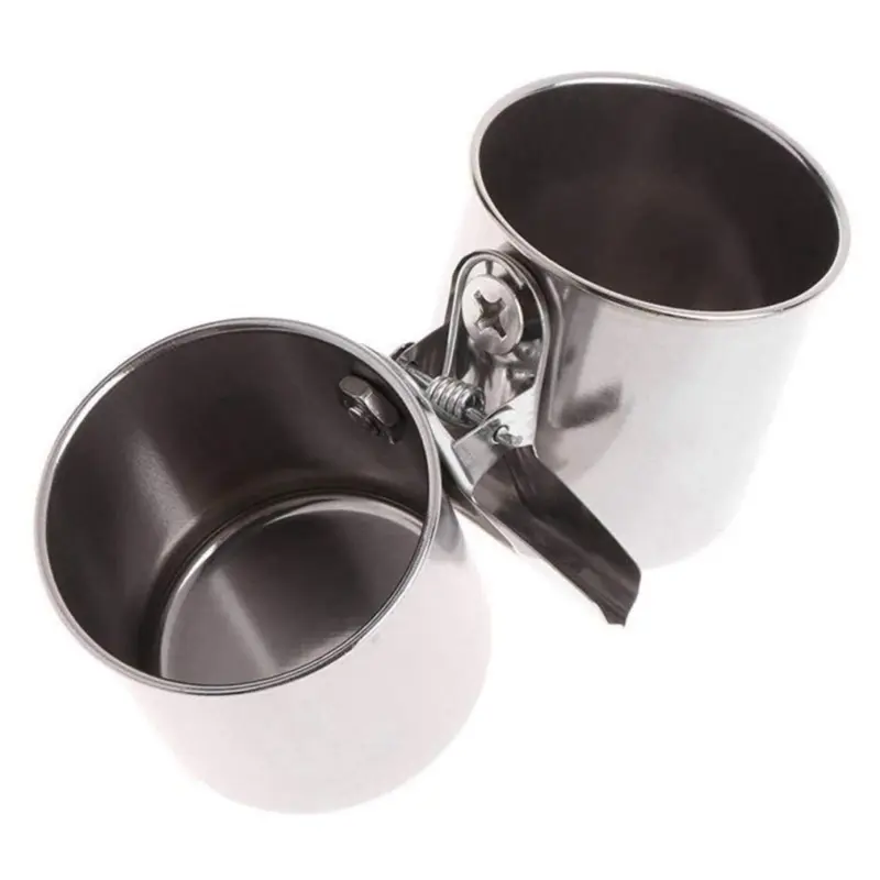 Exogio Stainless Steel Birds Parrot Feeder Round Pet Food Water Feeding Bowl Small