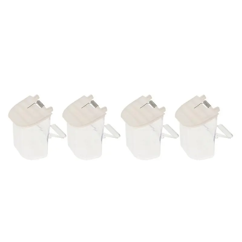 4Pcs Bird Seed Feeder For Cage,Parrot Automatic Foraging Food Container Size 4