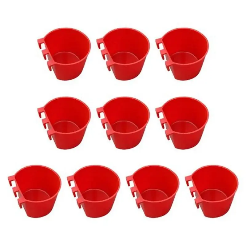 New (, S) Pcs Chicken Cage Cups Hanging Feeding Cups Bird Food Bowls Bunny Red Size 10