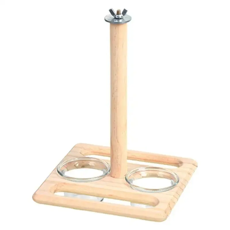 NeznaKov Wood Bird Feeding Cups For Cage Hanging Parrot Feeder