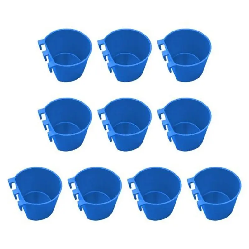 New (, S) Pcs Chicken Cage Cups Hanging Feeding Cups Bird Food Bowls Bunny Blue Size 10
