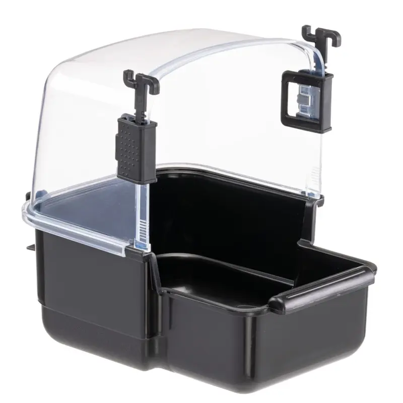 Ferplast Large Parakeet Bird Bath, Black - L 19 X W 23 X H 22 Cm