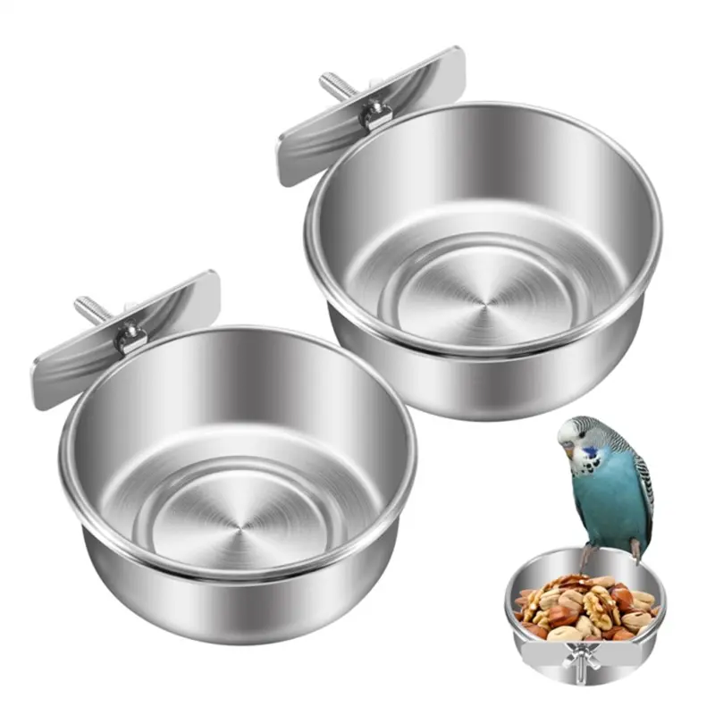 Bird Cage Food Water Dispenser Parrot Food Dish Bird Feeder Cup