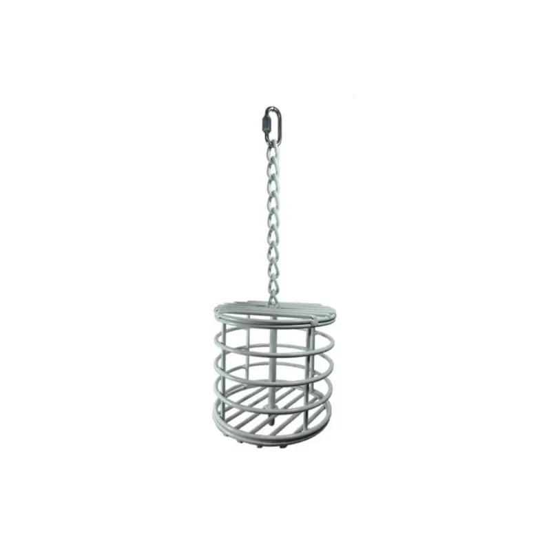 Yml White Pt1 Parrot Bird Treat Cage Metal Basket,