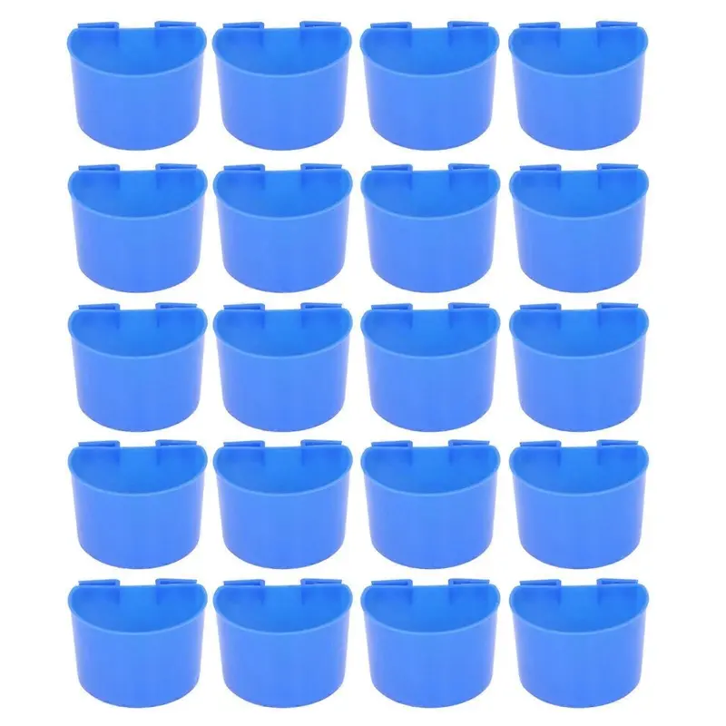 20Pcs Bird Food Bowl Parrot Water Feeding Cups For Birdcage Size 20