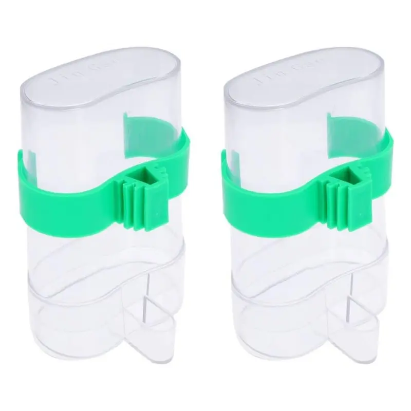 Set Of Transparent Automatic Bird Water Dispensers Size 2
