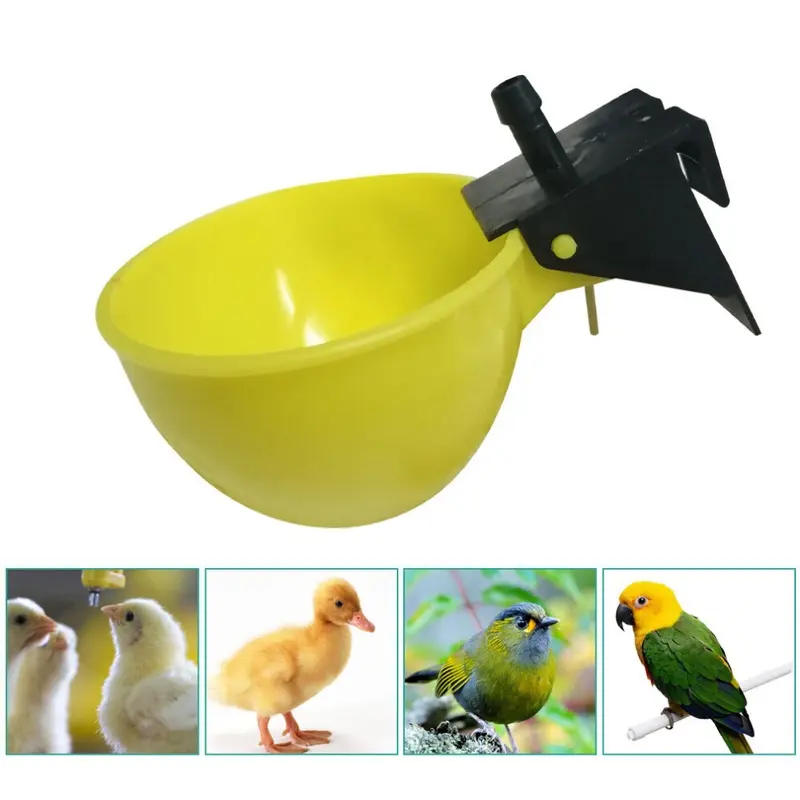 Cdgoodnice Yellow 10Pcs Quail Automatken Drinker Poultry Water Drinking Fountain