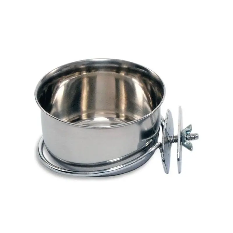 Rosewood Stainless Steel Bird Coop Cups Bolt On Holder - 150Ml