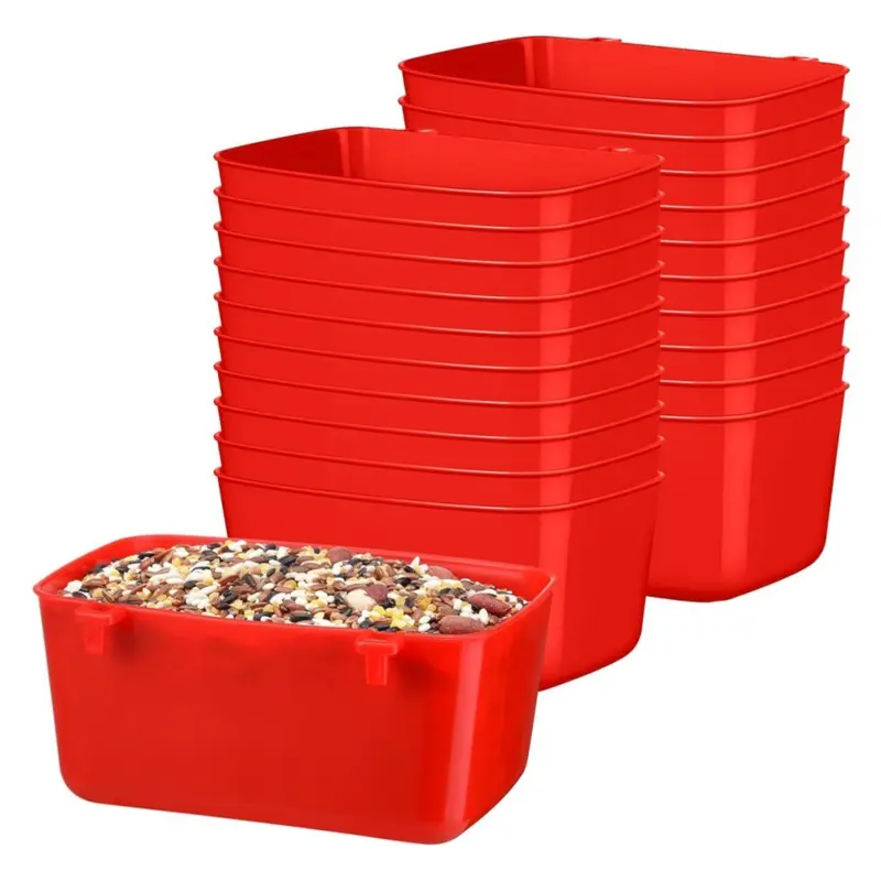 Red Cage Cups Waterer Cups 18 Oz Pigeon Feeder 18Oz