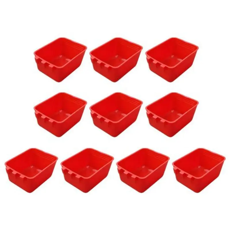 Red (, L) Pcs Chicken Cage Cups Hanging Feeding Cups Bird Food Bowls Bunny Size 10
