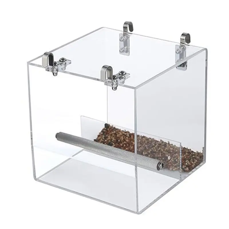 Torribaly No Mess Bird Feeder For Cage Automatic Cage, Acrylic Parrot Food