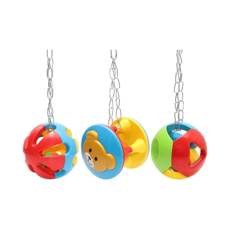 Bird Hanging Ball Colorful Chew Toy Parrot Cone Love Bird Dog Puppy Cat Small