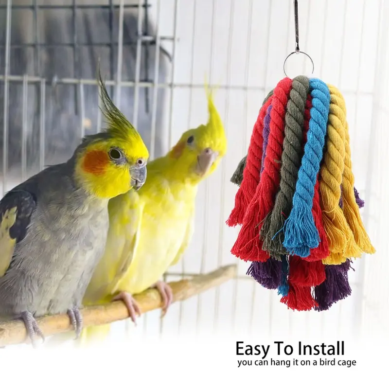 Pet Parrot Bite Chewing Toy Cotton Rope Bird Cage Hanging Toys Size 1