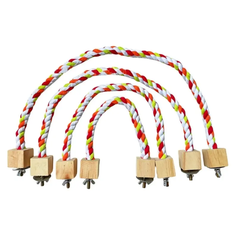 4Pcs Parrot Color Cotton Rope Toys Elastic Parrot Climbing Toys,A Size 4